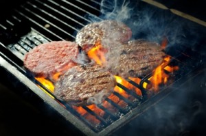 Hamburgers on Grill